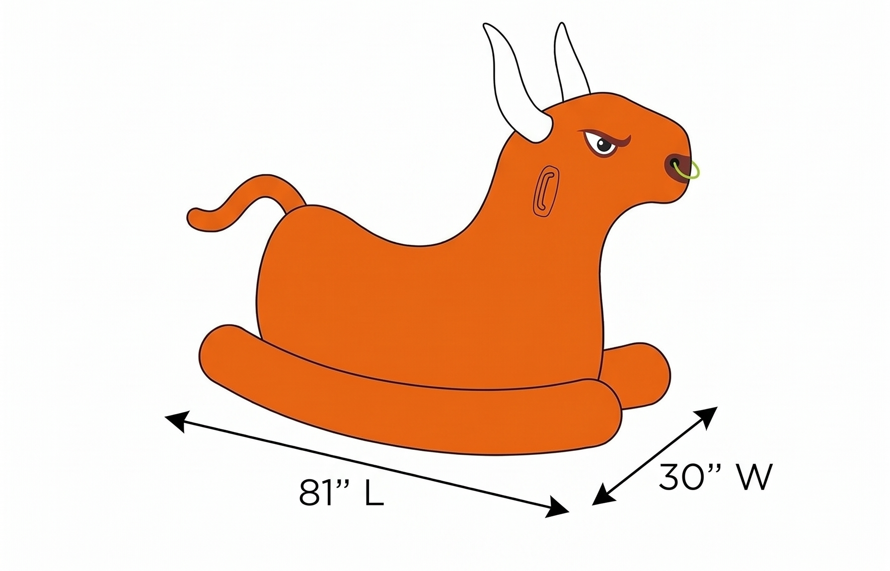 BigMouth Inc. Giant Bull Rocker Pool Float, Inflatable Summer Party Water Toy