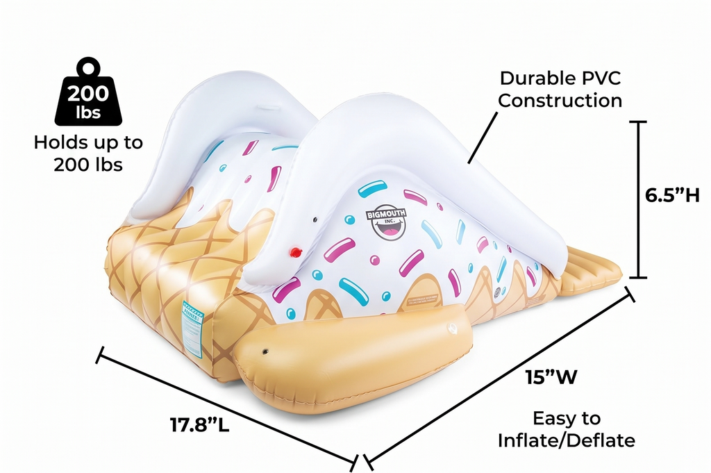 BigMouth Inc. Ice Cream Inflatable Pool Slide, Blow Up Water Slide for Kids, Fun Swimming Pool Toy, Holds 200 Pounds