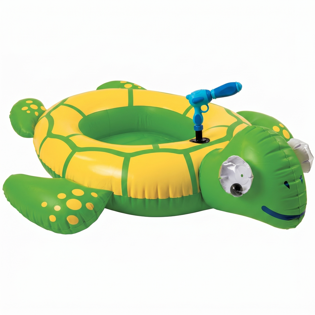 Turtle Water Blaster Ride-On Inflatable, Pool-Fed Spray Cannon, Large Splash Toy for Swimming Play, Summer Outdoor Fun for Kids, Backyard Adventure Youth