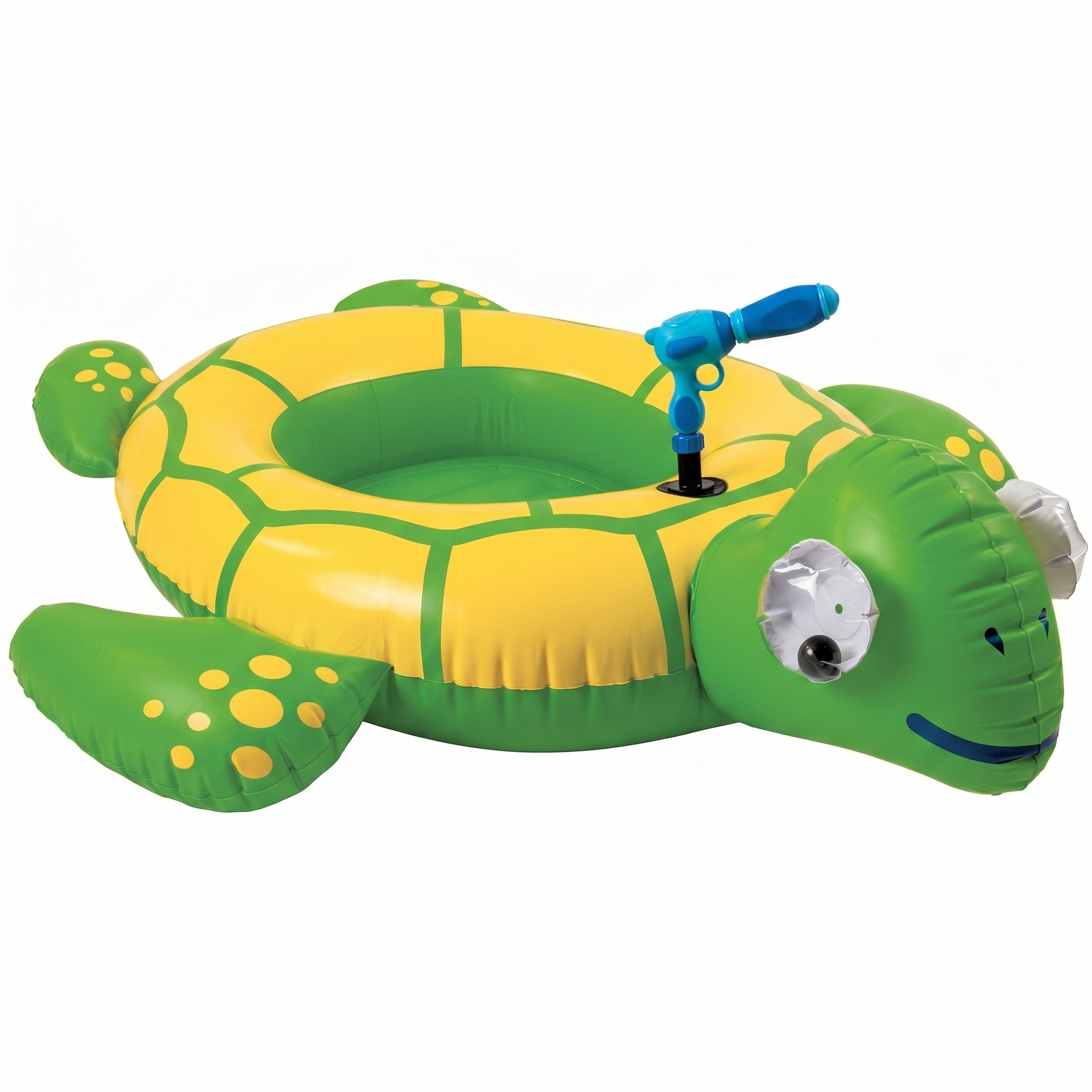 Turtle Water Blaster Ride-On Inflatable, Pool-Fed Spray Cannon, Large Splash Toy for Swimming Play, Summer Outdoor Fun for Kids, Backyard Adventure Youth