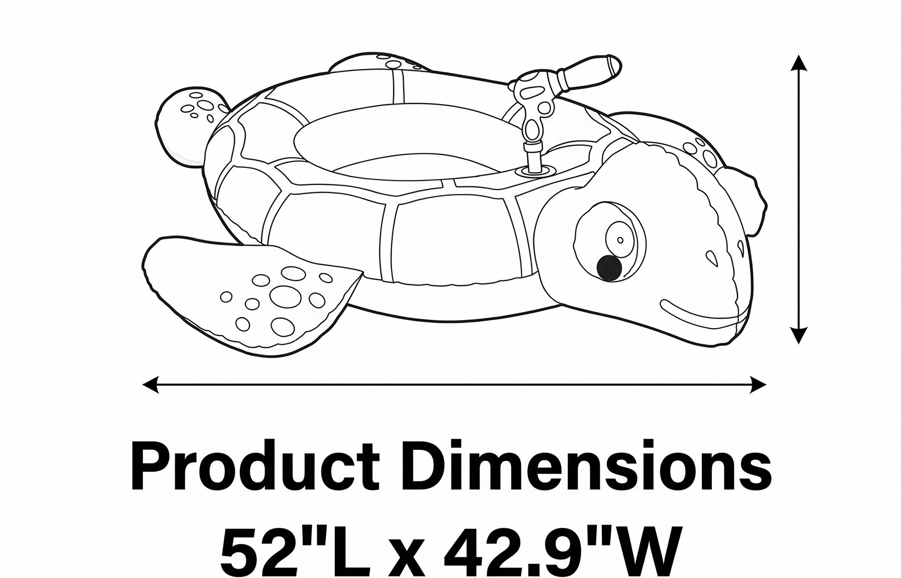 Turtle Water Blaster Ride-On Inflatable, Pool-Fed Spray Cannon, Large Splash Toy for Swimming Play, Summer Outdoor Fun for Kids, Backyard Adventure Youth