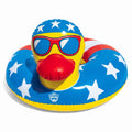 Patriotic Rubber Duck Pool Float – Red White and Blue Inflatable Duck Swim Ring for Pool Lake Beach and 4th of July Parties