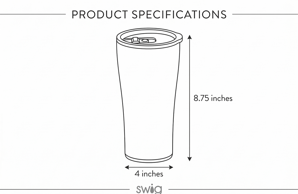 Swig Life 32oz Insulated Tumbler, Travel Coffee Tumbler with Lid, Cup Holder Friendly Travel Coffee Mug, Stainless Steel with Lid (Dreamsicle)