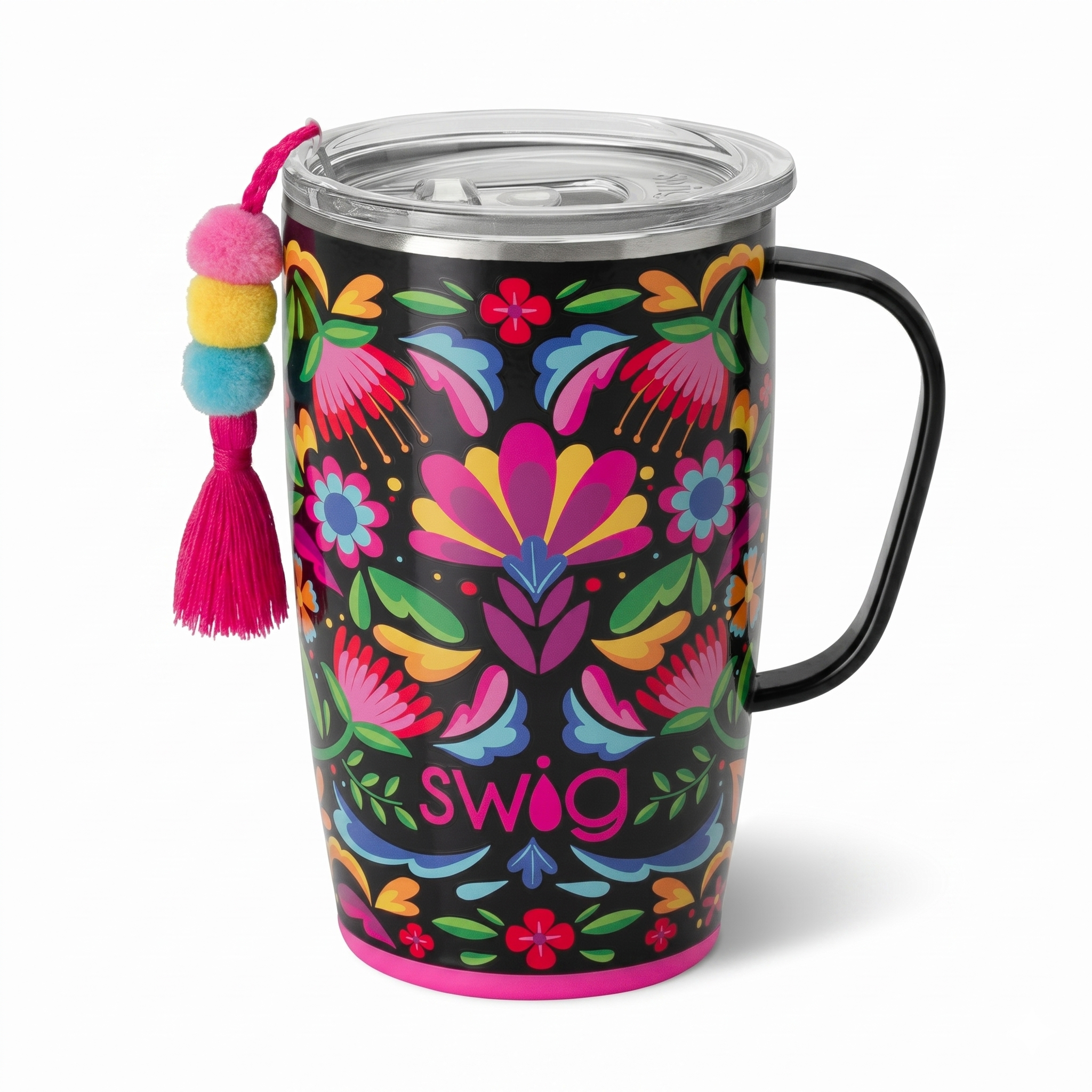 Swig Life 18oz Travel Mug, Lightweight Insulated Tumbler with Handle and Lid, Cup Holder Friendly, Dishwasher Safe, Stainless Steel, Travel Coffee Cup (Caliente)