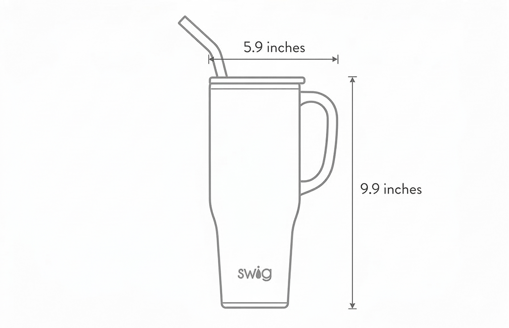 Swig Life 40oz Mega Mug, 40 oz Tumbler with Handle and Straw, Cup Holder Friendly, Dishwasher Safe, Extra Large Insulated Tumbler, Stainless Steel (Red)