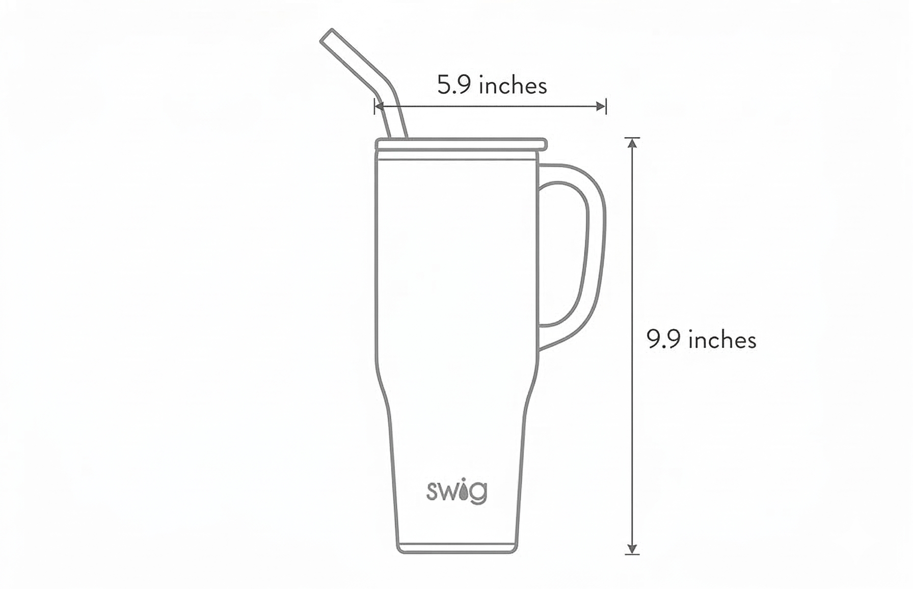 Swig Life 40oz Mega Mug, 40 oz Tumbler with Handle and Straw, Cup Holder Friendly, Dishwasher Safe, Extra Large Insulated Tumbler, Stainless Steel (Red)
