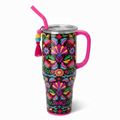 Swig Life 40oz Mega Mug, 40 oz Tumbler with Handle and Straw, Cup Holder Friendly, Dishwasher Safe, Extra Large Lightweight Insulated Tumbler, Stainless Steel (Caliente)