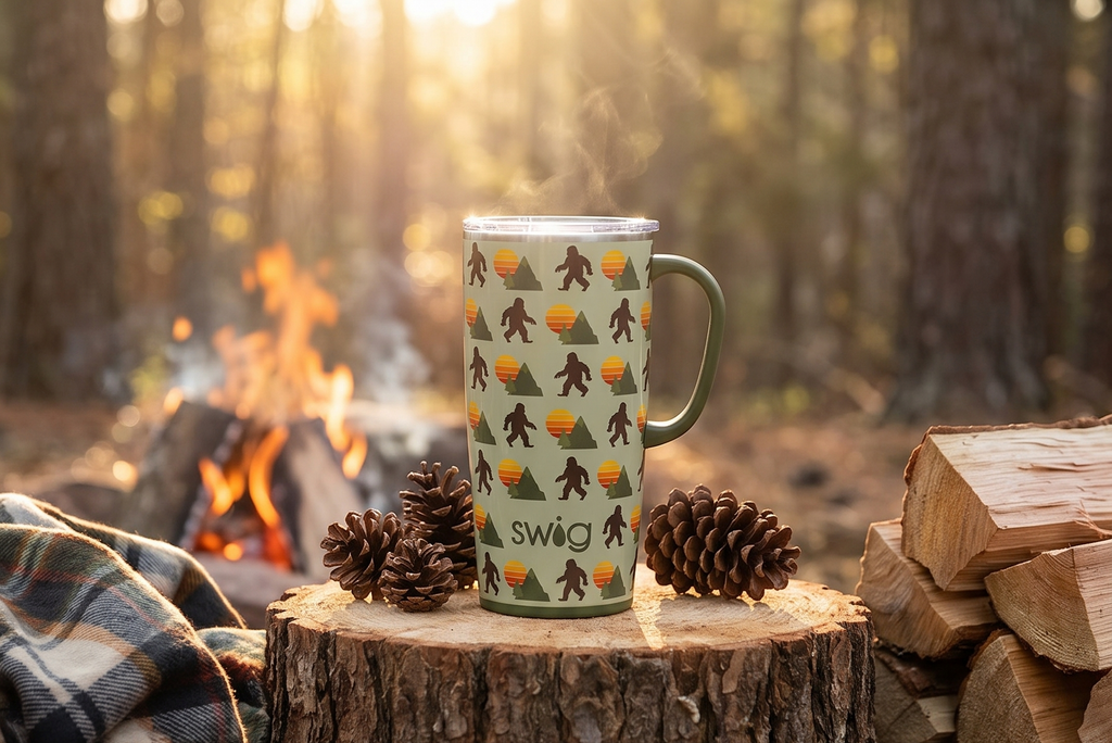Swig Life 22oz Travel Mug, Insulated Tumbler with Handle and Lid, Cup Holder Friendly, Dishwasher Safe, Stainless Steel, Travel Coffee Cup, Insulated Mug with Lid (Wild Thing)