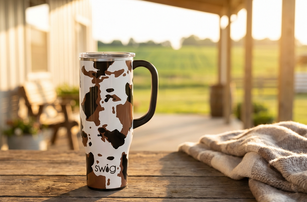 Swig Life 30oz Mega Mug, 30 oz Tumbler with Handle and Straw, Cup Holder Friendly, Dishwasher Safe, Extra Large Insulated Tumbler, Stainless Steel Water Bottle (Hayride)