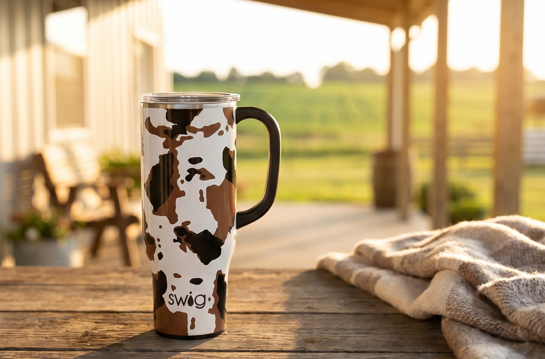 Swig Life 30oz Mega Mug, 30 oz Tumbler with Handle and Straw, Cup Holder Friendly, Dishwasher Safe, Extra Large Insulated Tumbler, Stainless Steel Water Bottle (Hayride)