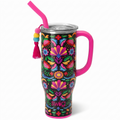Swig Life 30oz Mega Mug, 30 oz Tumbler with Handle and Straw, Cup Holder Friendly, Dishwasher Safe, Extra Large Insulated Tumbler, Stainless Steel Water Bottle (Caliente)