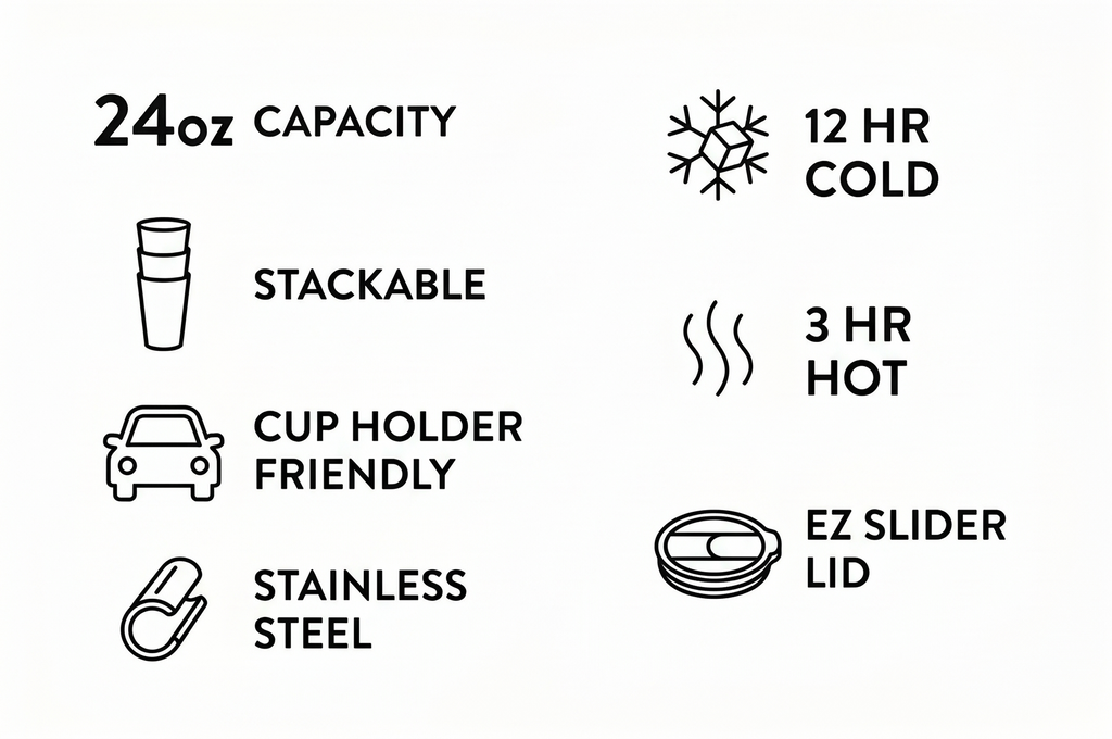 Swig Life 24oz Party Cup, Stackable Insulated Travel Coffee Tumbler with EZ Slider Lid, Cup Holder Friendly, Stainless Steel 24 oz Tumbler, Reusable Coffee Mug (Bride to Be)