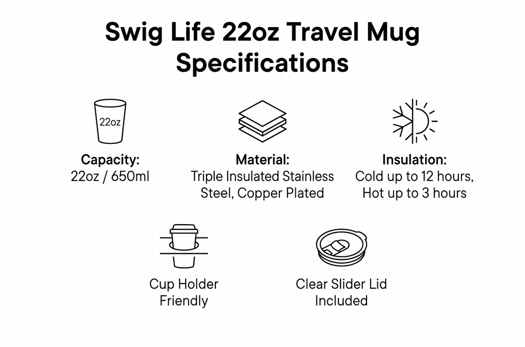 Swig Life 22oz Travel Mug, Insulated Tumbler with Handle and Lid, Travel Coffee Mug, Cup Holder Friendly, Stainless Steel 22 oz Tumbler, Reusable Insulated with Lid (Cowgirl Coquette)