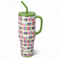 Swig Life 40oz Mega Mug, 40oz Teacher Tumbler with Handle and Straw, Extra Large Insulated Tumblers, Cup Holder Friendly Travel Mug, Teacher Gift (Book Club)