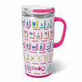 Swig Life 22oz Travel Mug, Insulated Tumbler with Handle and Lid, Travel Coffee Mug, Cup Holder Friendly, Stainless Steel 22 oz Tumbler, Reusable Insulated with Lid (Mahjong)