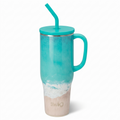 Swig Life 40oz Mega Mug, 40oz Tumbler with Handle and Straw, Extra Large Insulated Tumblers, Cup Holder Friendly Travel Mug (High Tide)