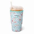Swig Life Large Iced Cup Coolie, 30-32oz Iced Coffee Cup Insulator Sleeve with Handle, Neoprene Insulated Coolie Keeps Drinks Cold (Scrub Life)
