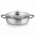 BRA COOKWARE Master Sauté Pan w/Glass Lid | 10.2 inches - 2,6 quarts Professional Deep Pan | Stainless Steel Sauté Pan | All Stovetop Compatible - Full Induction | PFAS Free | Shiny Finish