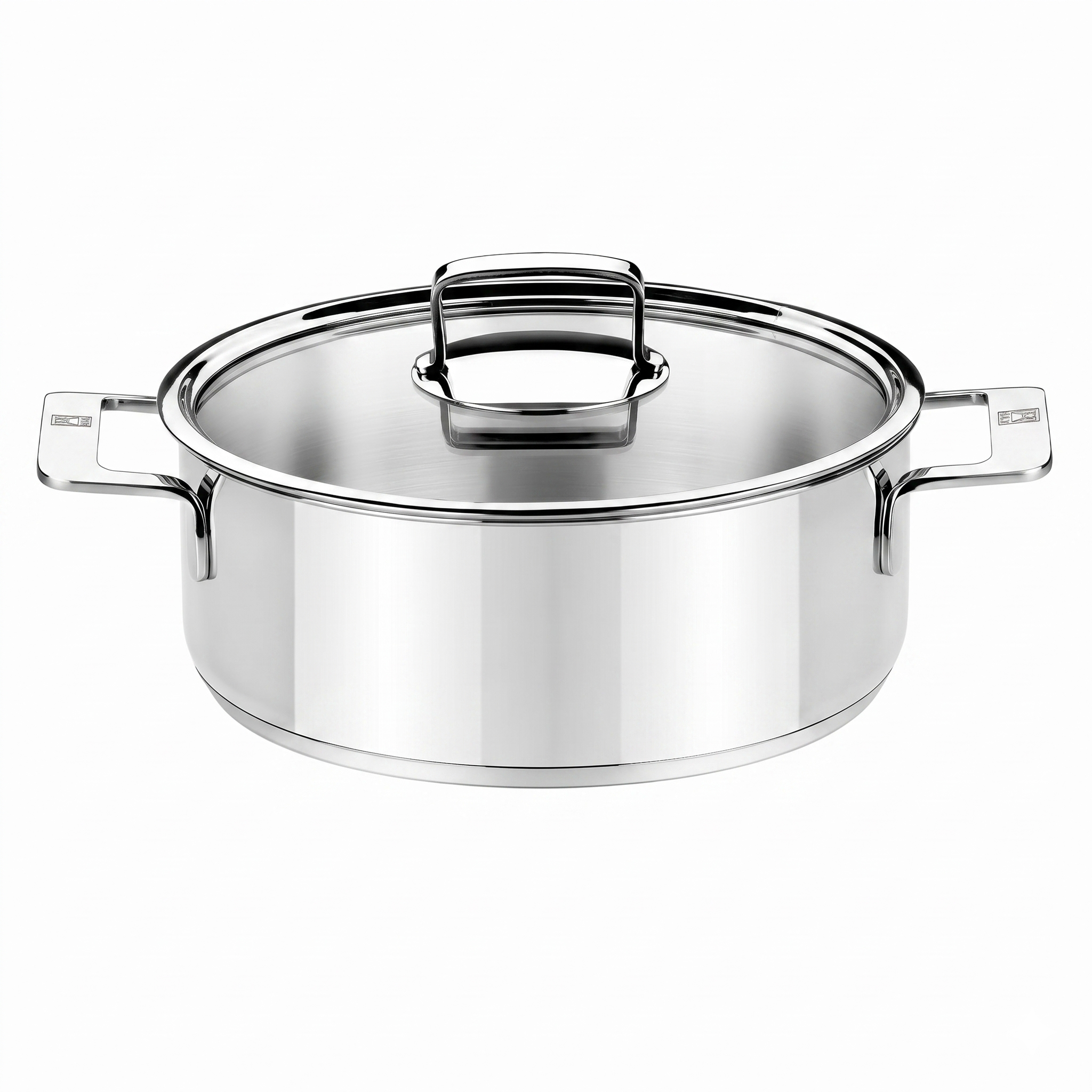 BRA COOKWARE Signature Stainless Steel Stock Pot w/Glass Lid | 8 Inch 2.4 Quart Professional Grade Cooking Pot | PFOA Free Deep Pot | All Cooktops | All Cooktops (incl. Induction) & Oven Safe