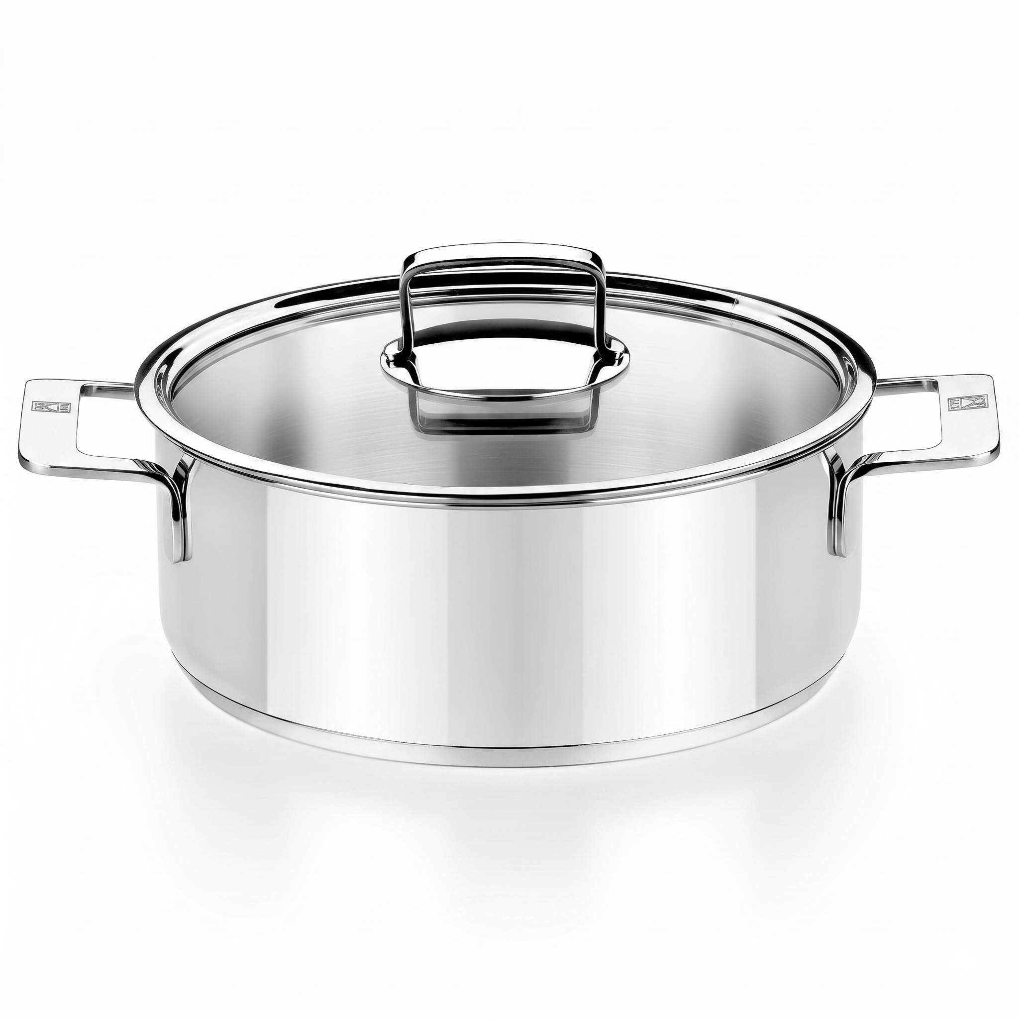 BRA COOKWARE Signature Stainless Steel Stock Pot w/Glass Lid | 9.5 Inch 4 Quart Professional Grade Cooking Pot | PFOA Free Deep Pot | All Cooktops | All Cooktops (incl. Induction) & Oven Safe