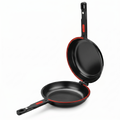 BRA COOKWARE Premiere Dual Skillet | 8 inches Double Frying Pan for Frittatas & Spanish Omelets | PFOA Free Triple Nonstick Coating | Full Induction Reversible Pan | Cast Aluminum Flip Skillet