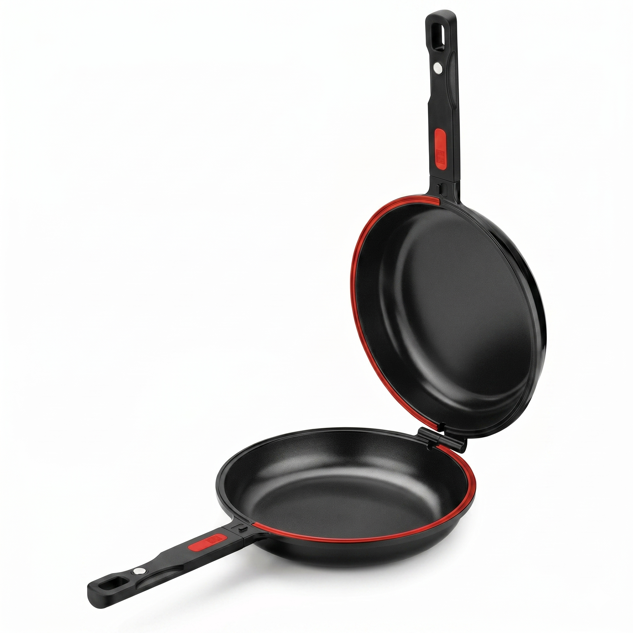BRA COOKWARE Premiere Dual Skillet | 8 inches Double Frying Pan for Frittatas & Spanish Omelets | PFOA Free Triple Nonstick Coating | Full Induction Reversible Pan | Cast Aluminum Flip Skillet