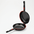 BRA COOKWARE Premiere Dual Skillet | 10.2 inches Double Frying Pan for Frittatas & Spanish Omelets | PFOA Free Triple Nonstick Coating | Full Induction Reversible Pan | Cast Aluminum Flip Skillet