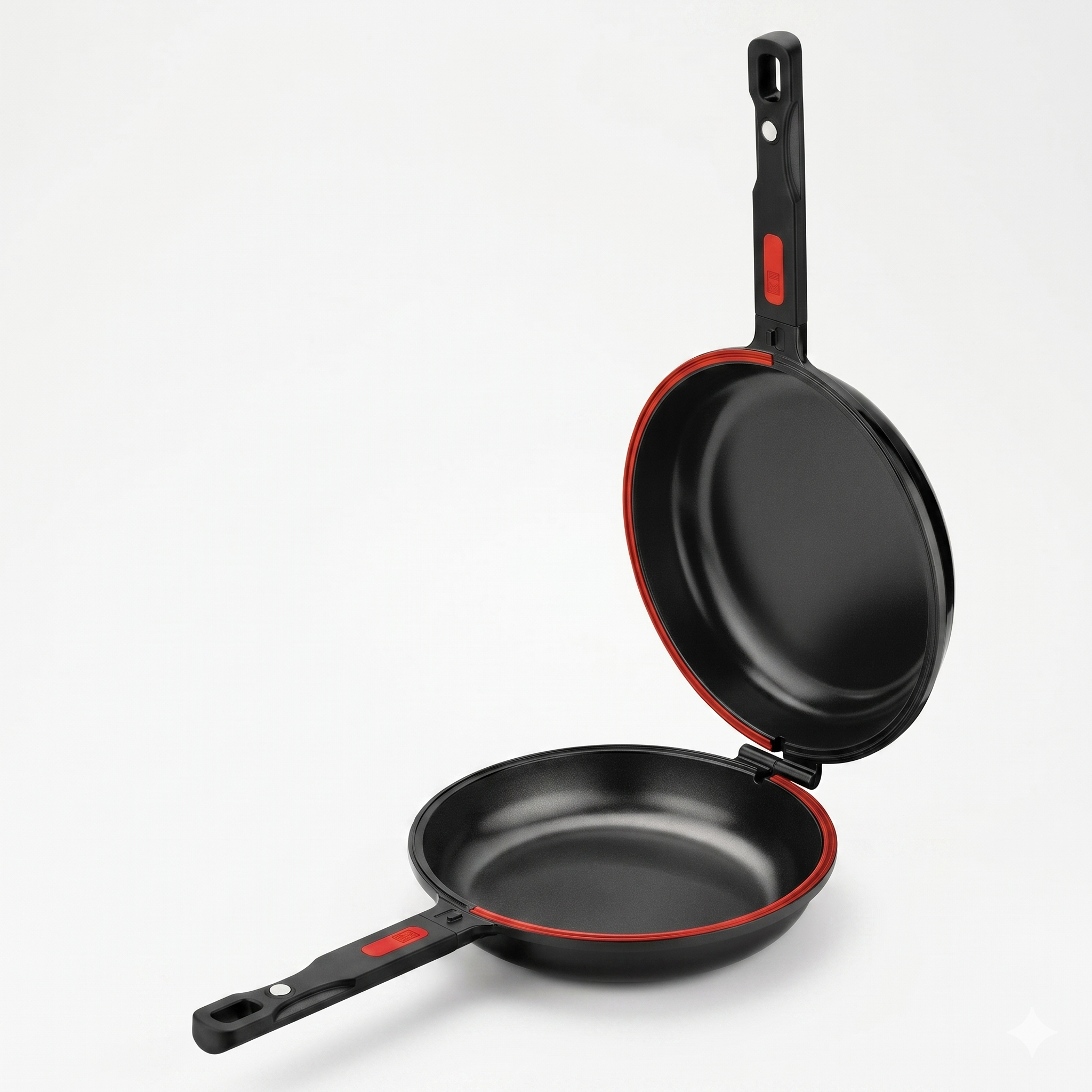 BRA COOKWARE Premiere Dual Skillet | 10.2 inches Double Frying Pan for Frittatas & Spanish Omelets | PFOA Free Triple Nonstick Coating | Full Induction Reversible Pan | Cast Aluminum Flip Skillet