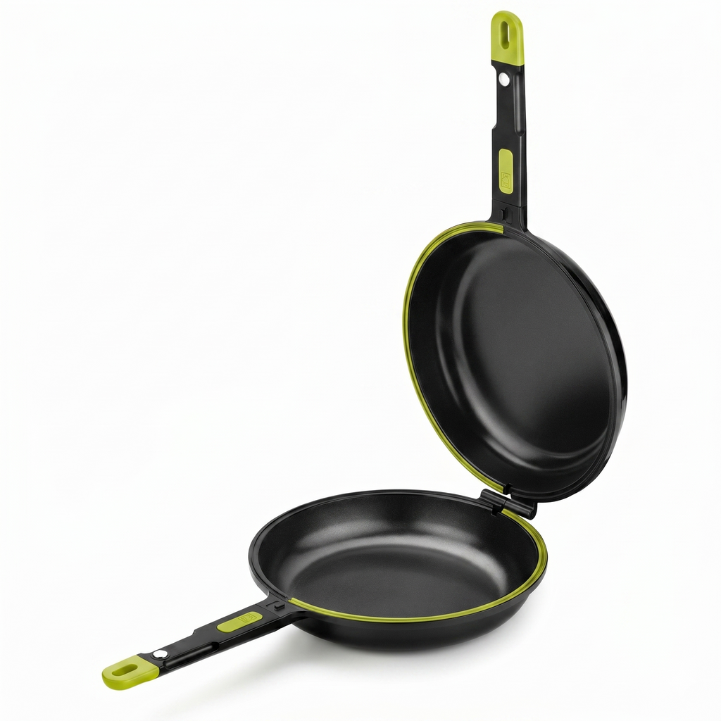 BRA COOKWARE Foodie Dual Frying Pan | 10.2 inches Double Skillet for Spanish Omelets & Frittatas | PFOA Free Triple Nonstick Coating | Full Induction Reversible Skillet | Cast Aluminum Flip Pan