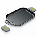 BRA COOKWARE Life Ceramic Nonstick Grill | 12.6 x 9.4 Inch Recycled Cast Aluminum Smooth Plate | Ceramic Non-Stick | Ceramic Non-Stick Coating | PFOA Free | All Cooktops| Removable Handles