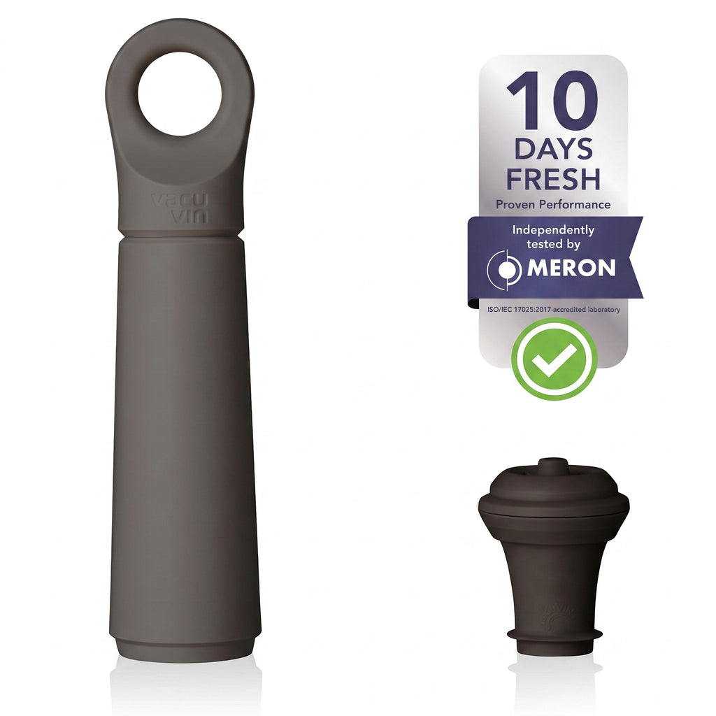 Vacu Vin Wine Saver Loop – Premium Wine Preserver Vacuum Pump with Stopper – Made in the Netherlands – Airtight Seal Keeps Red or White Wine Fresh up to 10 Days – Elegant Durable Design – Graphite