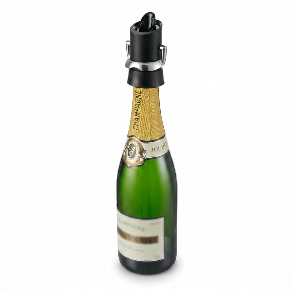 Vacu Vin Champagne Stopper and Server, 2-in-1 Sparkling Bottle Sealer with Drip-Free Pour Spout, Dishwasher Safe