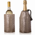 Vacu Vin Champagne & Wine Cooler Set - Flexible Insulated Chiller For Standard Size Bottles - Keeps Your Drinks Cold Longer - Lightweight & Easy To Use - Premium Design To All Occasions, Platinum
