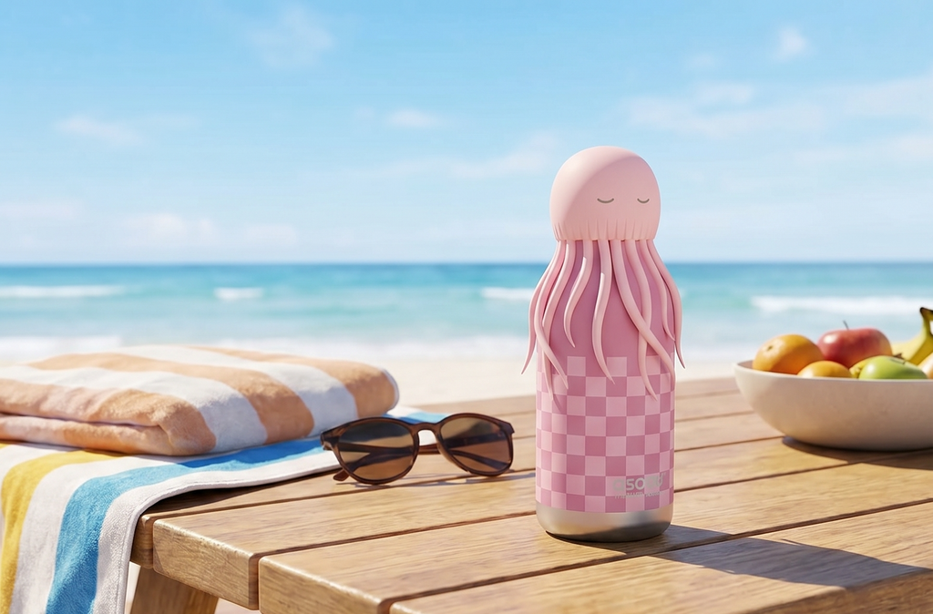 asobu Bestie Bottle Insulated Stainless Steel Water Bottle with Detachable Soft Animal Head Fun Drinking For Kids and Teens with Flexible Reusable Straw 16 Ounce