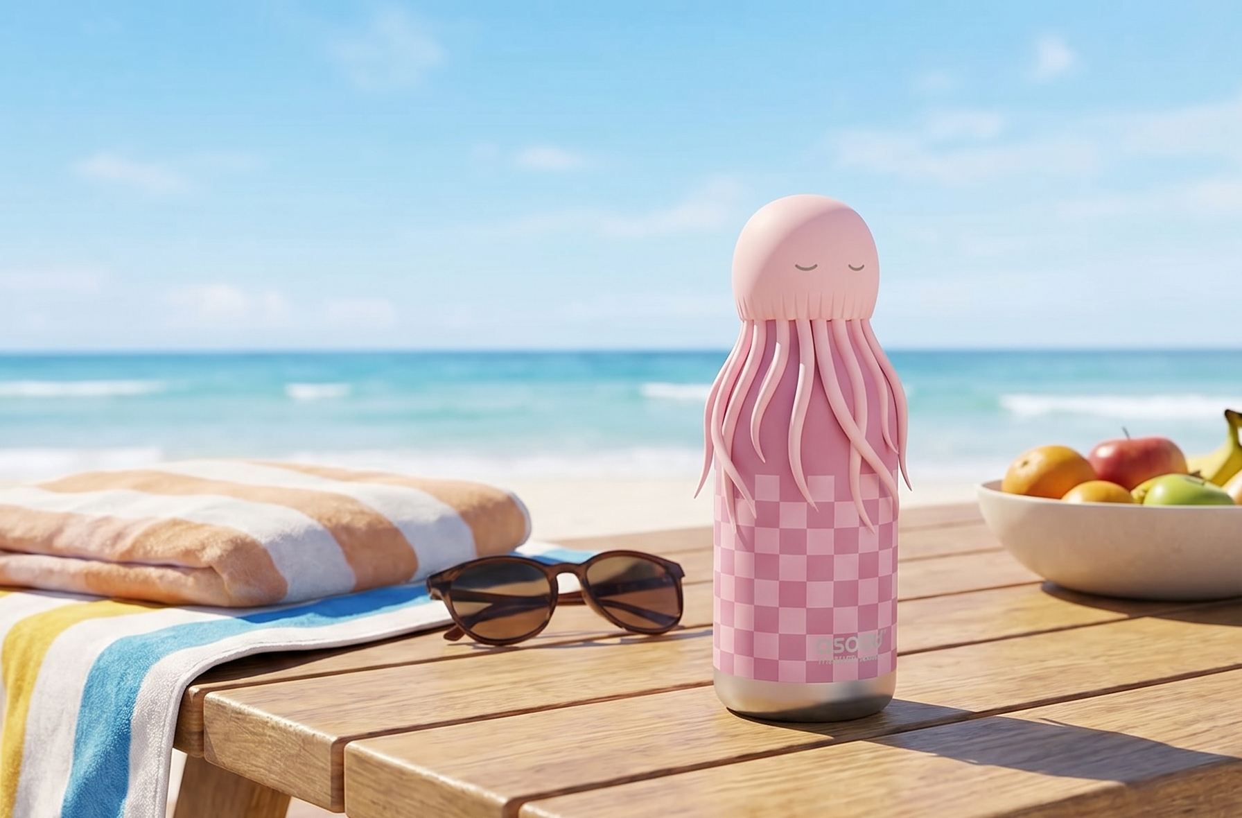 asobu Bestie Bottle Insulated Stainless Steel Water Bottle with Detachable Soft Animal Head Fun Drinking For Kids and Teens with Flexible Reusable Straw 16 Ounce