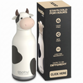 asobu Bestie Bottle Insulated Stainless Steel Water Bottle with Detachable Soft Animal Head Fun Drinking For Kids and Teens with Flexible Reusable Straw 16 Ounce