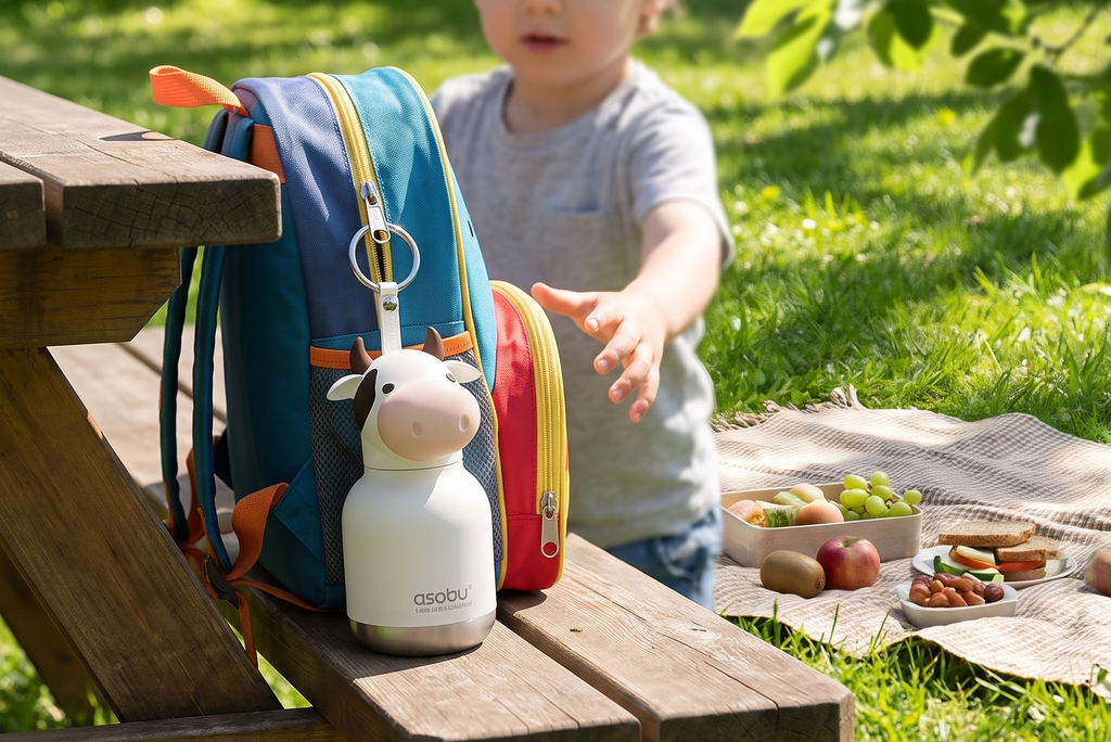 Mini Bestie Kids Water Bottle Cute Collectible Character for Girls & Boys Leakproof Stainless Steel, 6.7oz, BPA-Free with Strap & Clip Insulated Bottle for School, Travel & Gifting