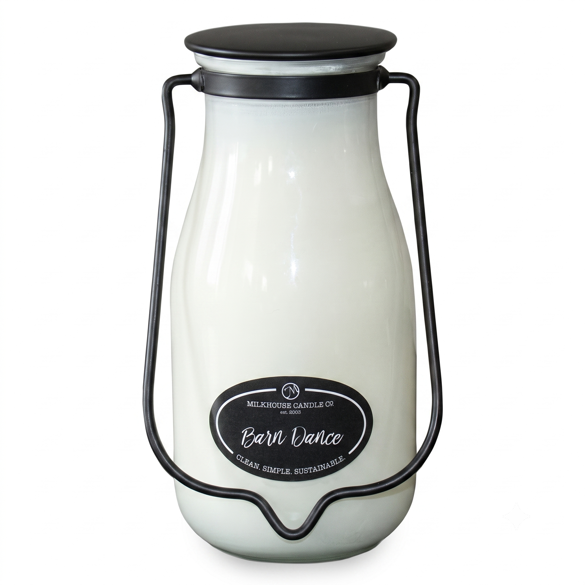 Milkhouse Candle Company Barn Dance Soy Candle - Bergamot | Patchouli Leaves | Sandalwood Scented - 14 oz Milkbottle with Lid, 90+ Hour Burn Time, Made in the USA