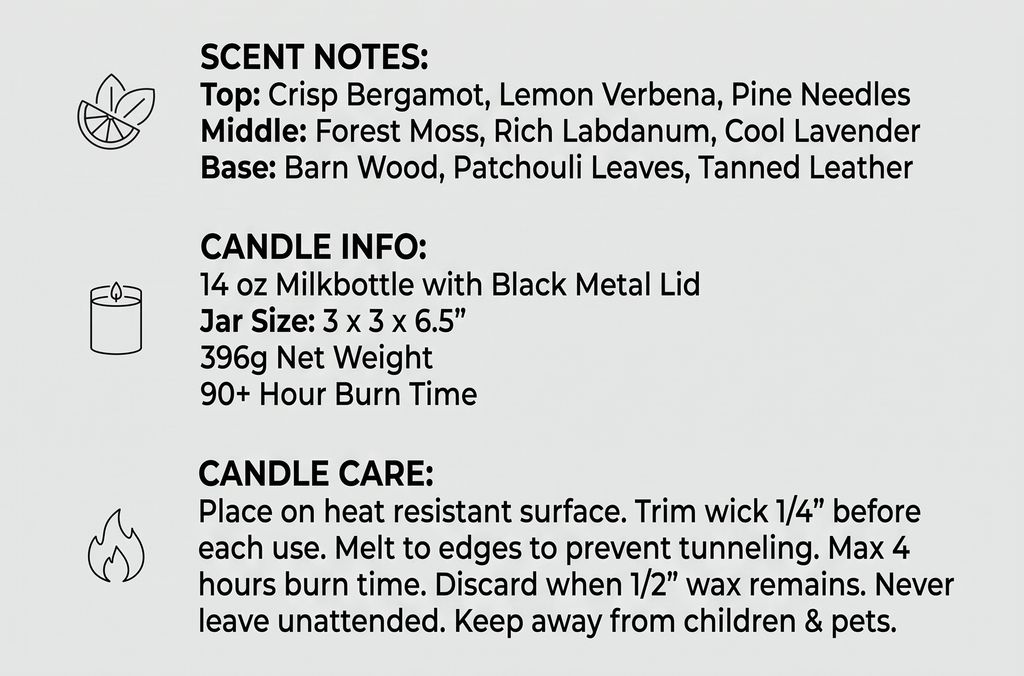 Milkhouse Candle Company Barn Dance Soy Candle - Bergamot | Patchouli Leaves | Sandalwood Scented - 14 oz Milkbottle with Lid, 90+ Hour Burn Time, Made in the USA
