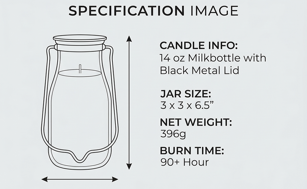 Milkhouse Candle Company Citrus & Lavender Soy Candle - Tart Citrus | Lavender Buds | Soft Herbal Undertones Scented - 14 oz Milkbottle with Lid, 90+ Hour Burn Time, Made in the USA