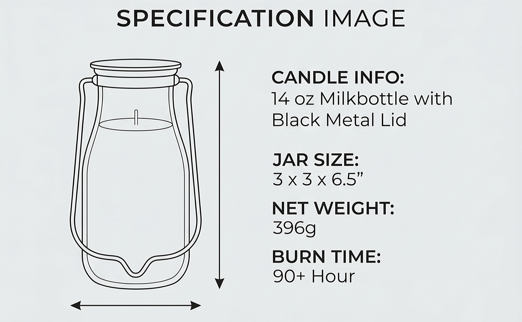 Milkhouse Candle Company Citrus & Lavender Soy Candle - Tart Citrus | Lavender Buds | Soft Herbal Undertones Scented - 14 oz Milkbottle with Lid, 90+ Hour Burn Time, Made in the USA