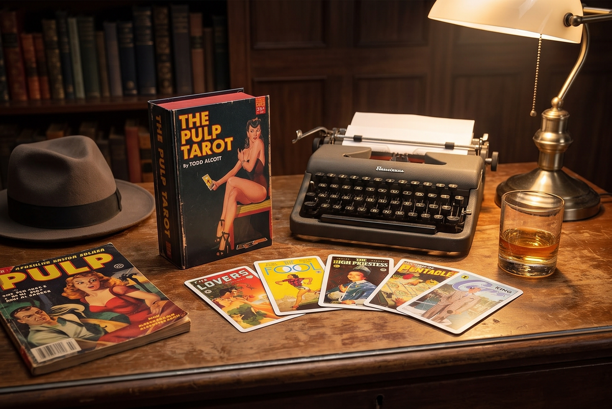 Pulp Magazines Themed Tarot Card Deck - with Characters from the History of Pulp Illustration - Boxed Set with 78 Cards