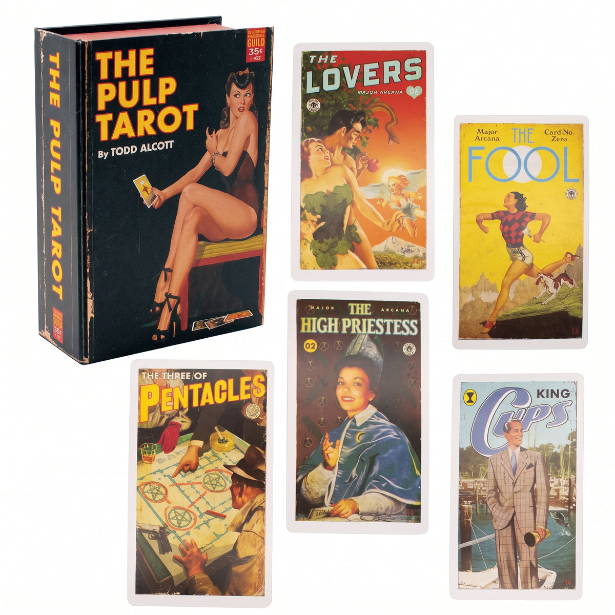 Pulp Magazines Themed Tarot Card Deck - with Characters from the History of Pulp Illustration - Boxed Set with 78 Cards