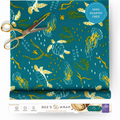 Bee's Wrap Beeswax Wraps for Food - Cut to Size 14x52" Beeswax Wrap Roll - Plastic Free Made in USA Reusable Natural Food Wrap - Ocean