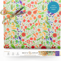 Bee's Wrap Beeswax Wraps for Food - Cut to Size 14x52" Beeswax Wrap Roll - Plastic Free Made in USA Reusable Natural Food Wrap - Garden Party