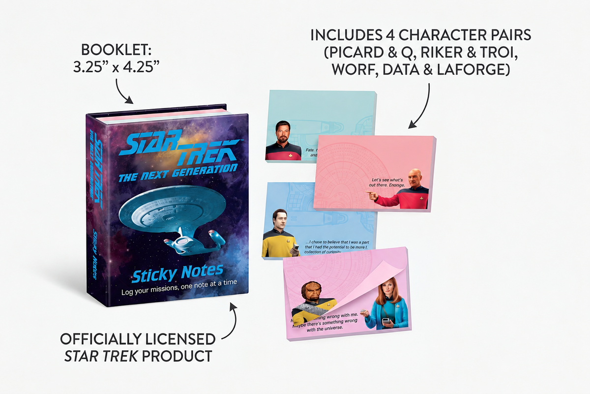The Unemployed Philosophers Guild Star Trek Next Generation Sticky Notes - Officially Licensed 3.25" by 4.25" Booklet of Self-Sticky Individual Notes