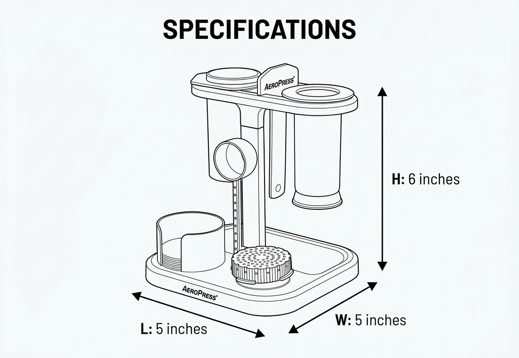 AeroPress Organizer Stand, Durable Coffee Bar Station and Compact Storage Solution Fits Every AeroPress Manual Coffee Maker (Except Premium and Go)