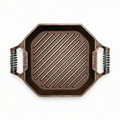 FINEX 12" Cast Iron Grill Pan, Modern Heirloom, Handcrafted in The USA, Pre-Seasoned with Organic Flaxseed Oil
