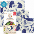 Bee's Wrap Beeswax Wraps for Food - 3 Pack of Assorted Beeswax Wraps - Small, Medium & Large Wrap - Plastic Free Made in USA Reusable Natural Food Wrap - Bees & Bears Print