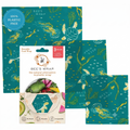 Bee's Wrap Beeswax Wraps for Food - 3 Pack of Assorted Beeswax Wraps - Small, Medium & Large Wrap - Plastic Free Made in USA Reusable Natural Food Wrap - Ocean Print